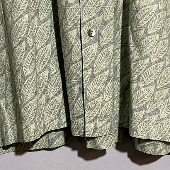 Tori Richard Hawaiian Button Shirt Men Size L Green Leaf Nature Tropical Pocket - Picture 5 of 12